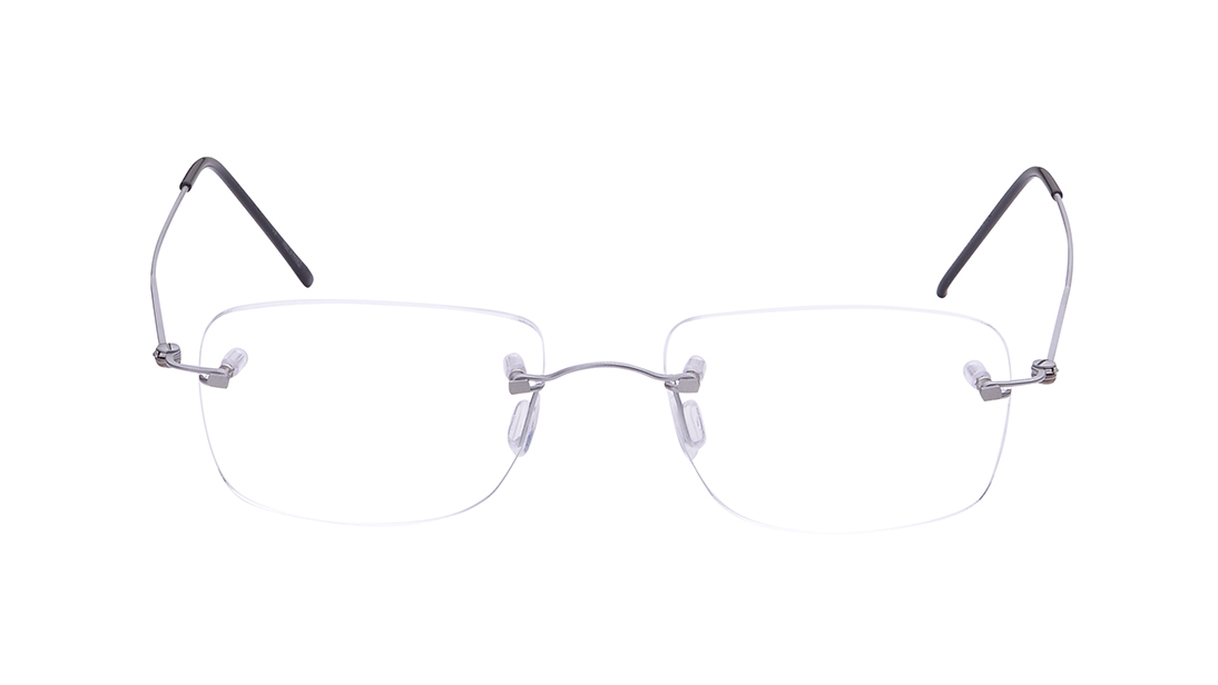 Image 1 of Grey Rectangle Eyeglasses for Men and Women from Zefr Available at Titan Eye+