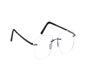 Image 2 of Black Rectangle Eyeglasses for Men and Women from Zefr Available at Titan Eye+