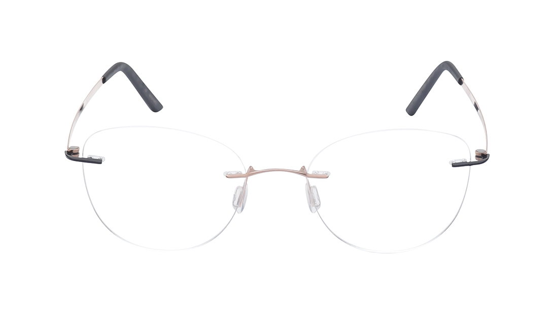 Image 1 of Rose Gold Geometric Eyeglasses for Women from Zefr Available at Titan Eye+