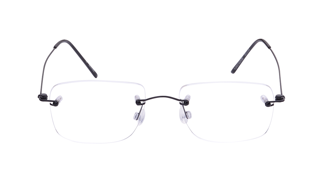 Image 1 of Black Rectangle Eyeglasses for Men and Women from Zefr Available at Titan Eye+