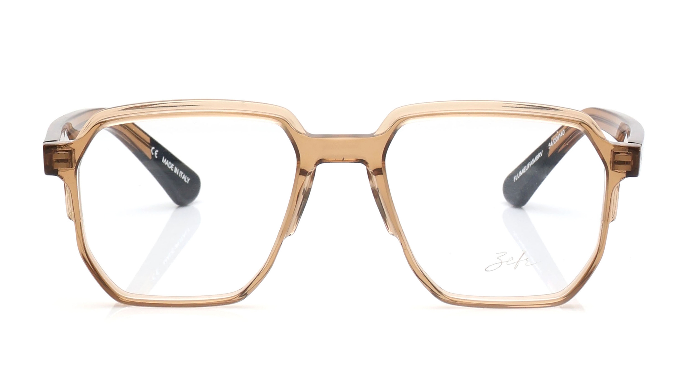 Image 1 of Brown Geometric Eyeglasses for Men and Women from Zefr Available at Titan Eye+