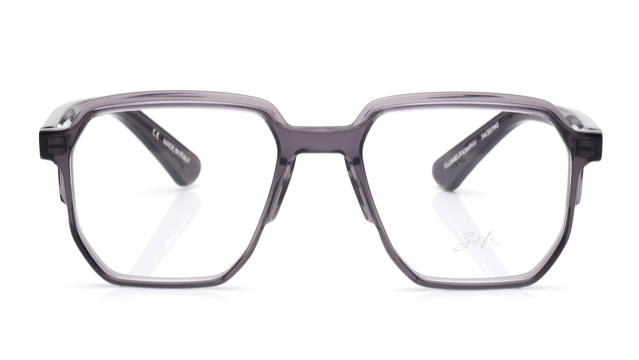 Image 1 of Grey Geometric Eyeglasses for Men and Women from Zefr Available at Titan Eye+