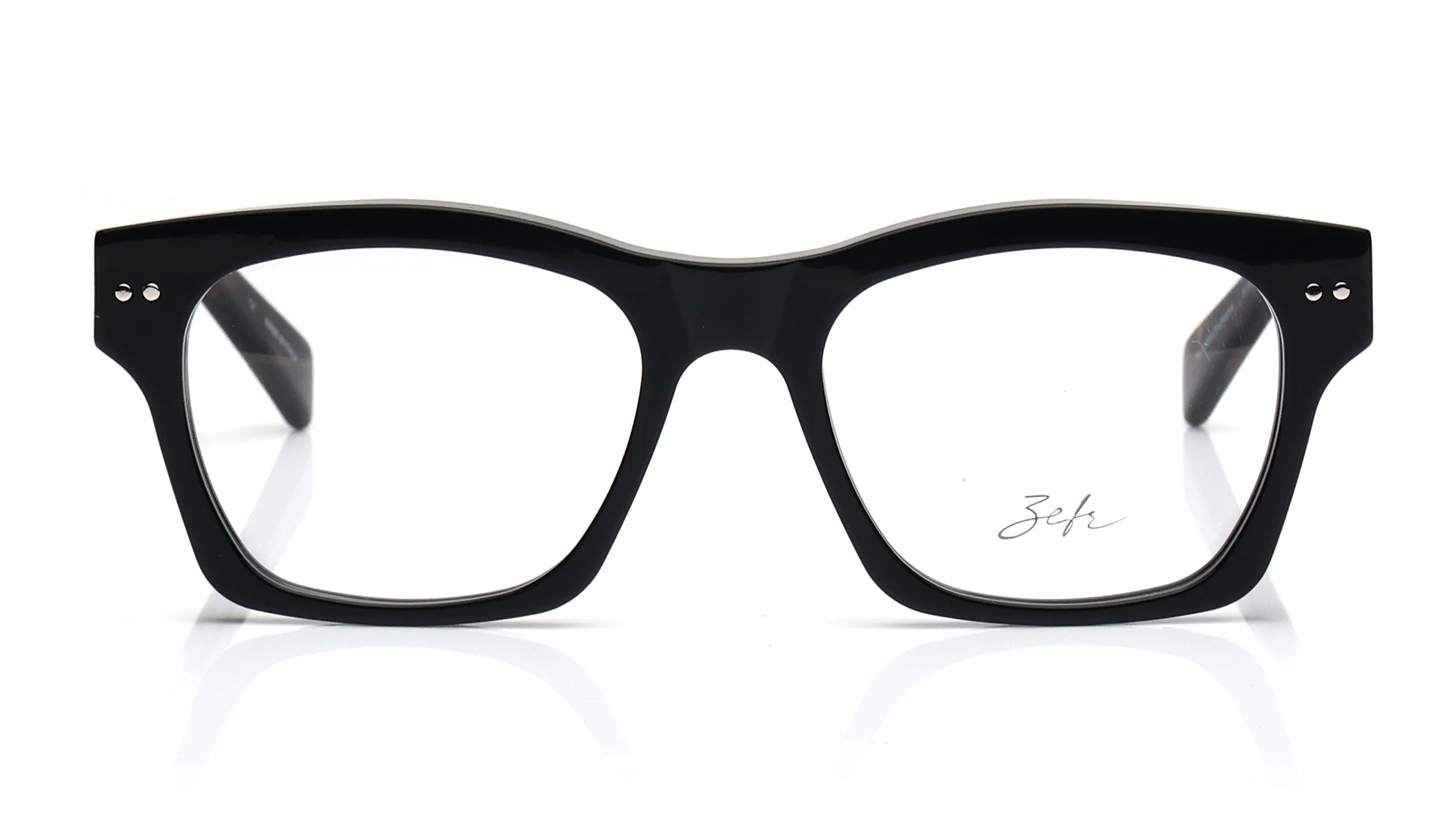 Image 1 of Black Square Eyeglasses for Men and Women from Zefr Available at Titan Eye+