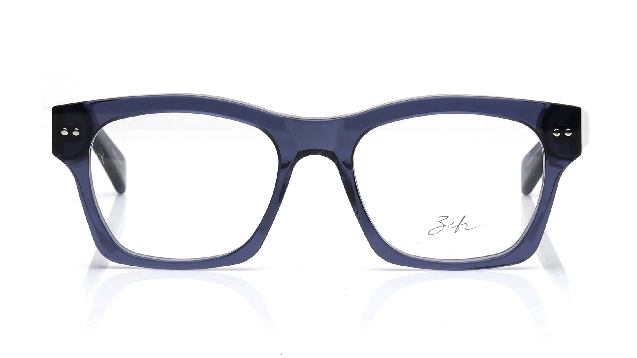 Image 1 of Blue Square Eyeglasses for Men and Women from Zefr Available at Titan Eye+