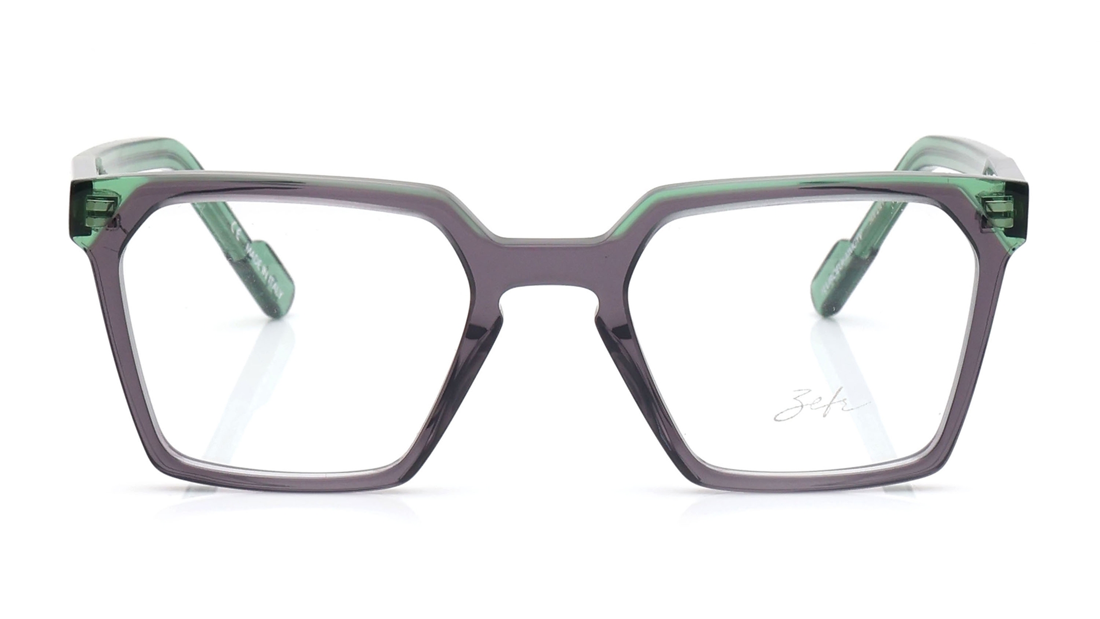 Image 1 of Grey Geometric Eyeglasses for Men and Women from Zefr Available at Titan Eye+