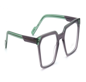 Image 2 of Grey Geometric Eyeglasses for Men and Women from Zefr Available at Titan Eye+