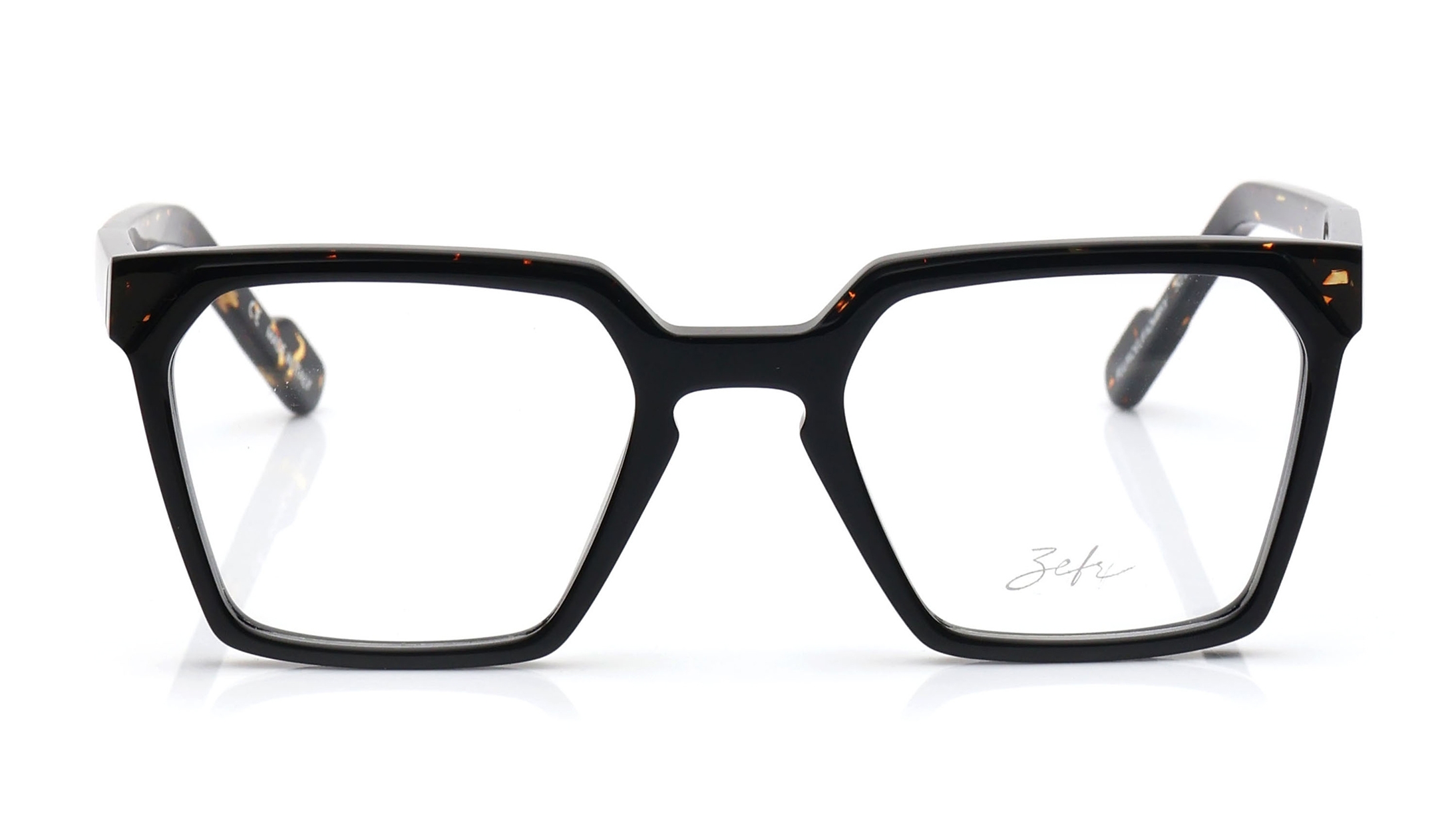 Image 1 of Black Square Eyeglasses for Men and Women from Zefr Available at Titan Eye+
