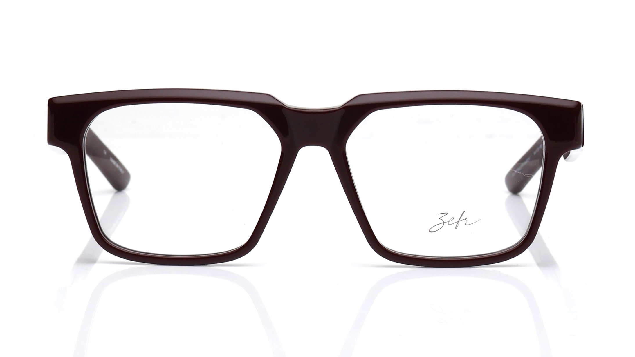 Image 1 of Maroon Square Eyeglasses for Men and Women from Zefr Available at Titan Eye+