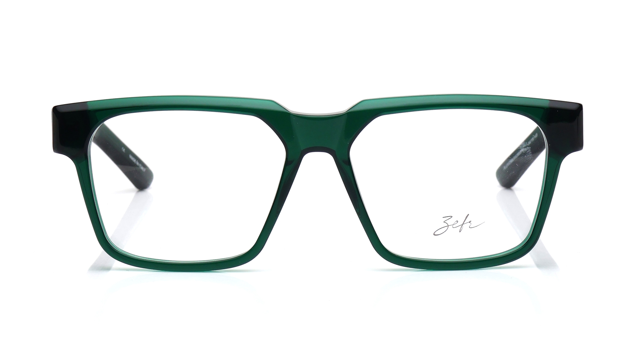 Image 1 of Green Square Eyeglasses for Men and Women from Zefr Available at Titan Eye+