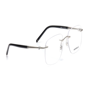 Image 2 of Silver Rectangle Eyeglasses for Men from Montblanc Available at Titan Eye+