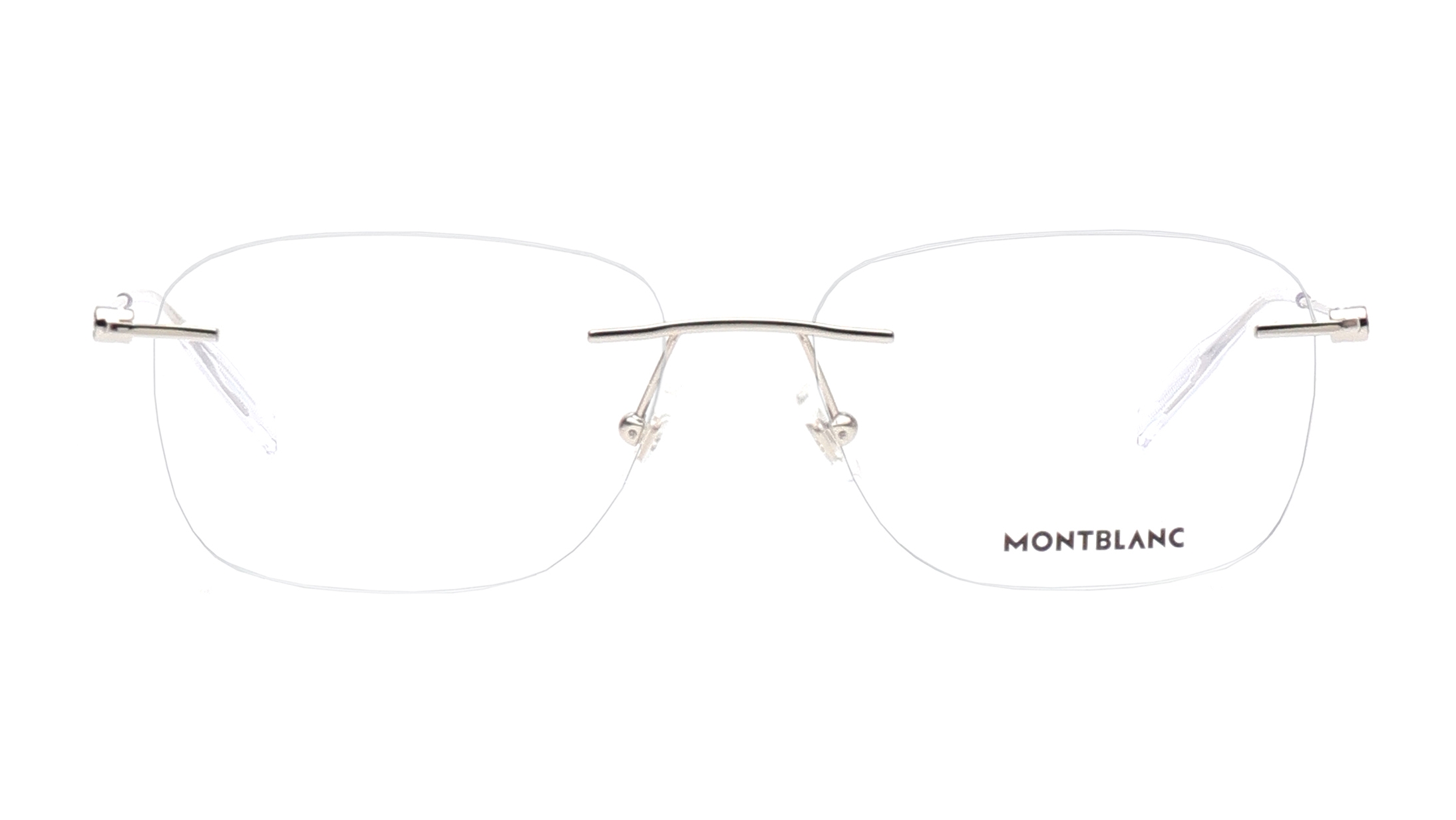 Image 1 of Silver Square Eyeglasses for Men from Montblanc Available at Titan Eye+