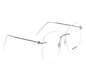 Image 2 of Silver Square Eyeglasses for Men from Montblanc Available at Titan Eye+