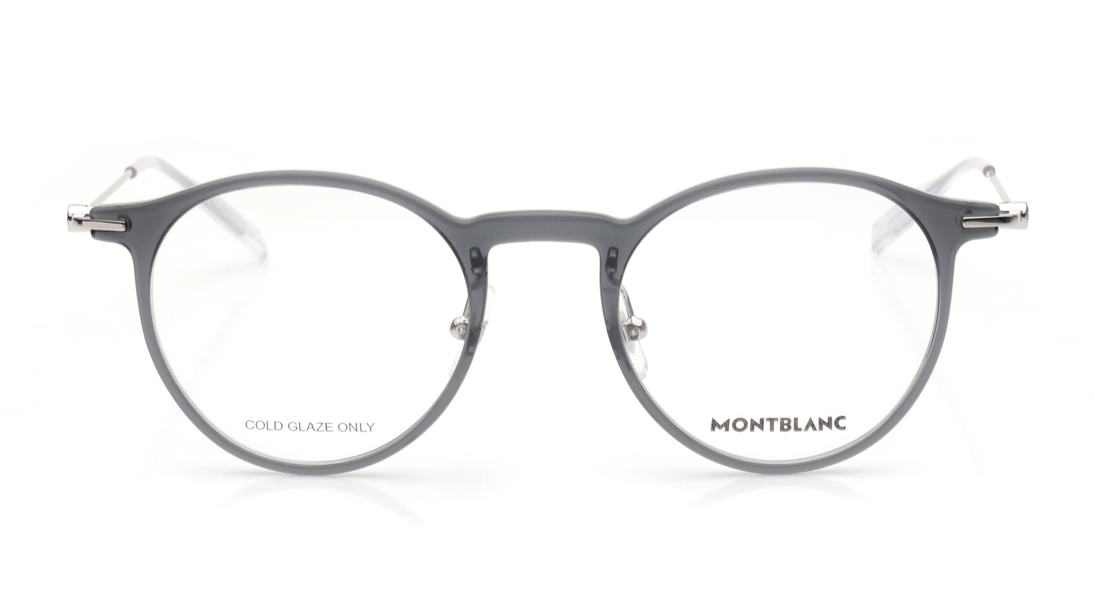Image 1 of Silver Round Eyeglasses for Men from Montblanc Available at Titan Eye+