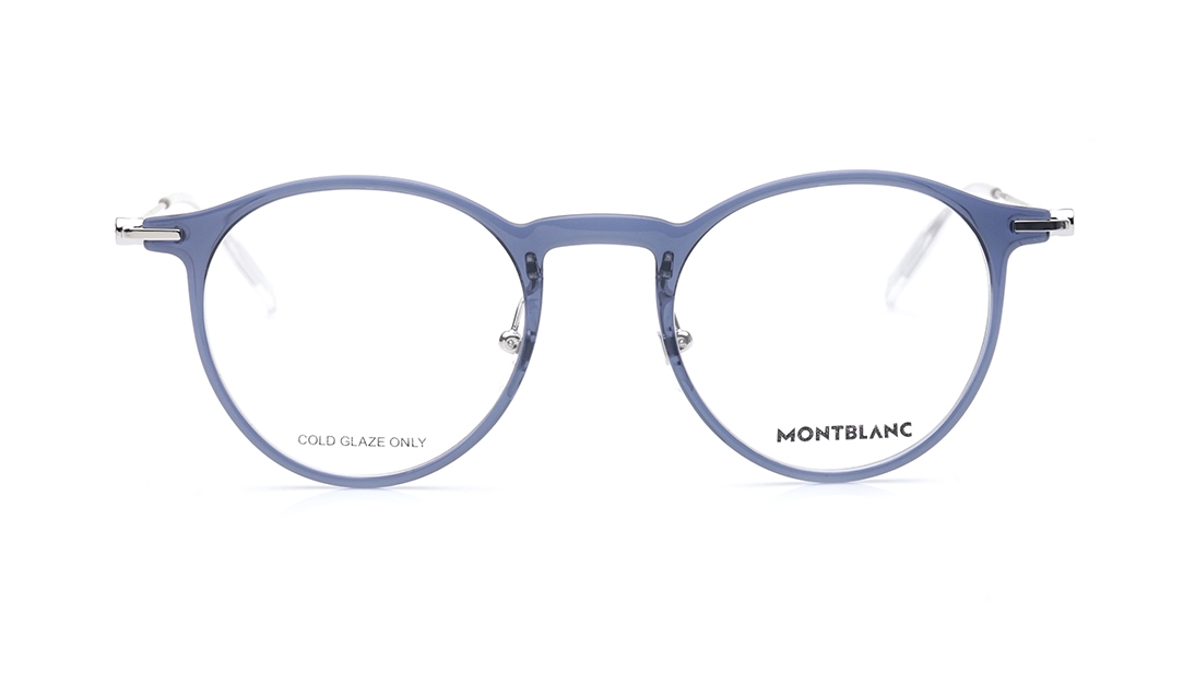Image 1 of Blue Round Eyeglasses for Men from Montblanc Available at Titan Eye+