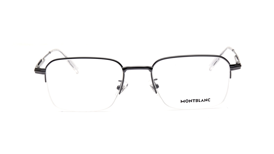 Image 1 of Silver Rectangle Eyeglasses for Men from Montblanc Available at Titan Eye+