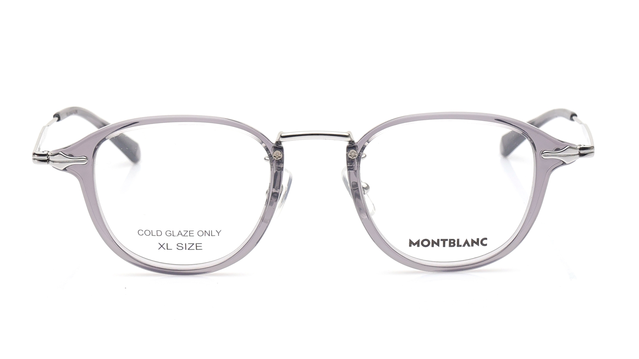 Image 1 of Grey Round Eyeglasses for Men from Montblanc Available at Titan Eye+