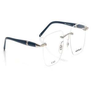 Image 2 of Silver Square Eyeglasses for Men from Montblanc Available at Titan Eye+