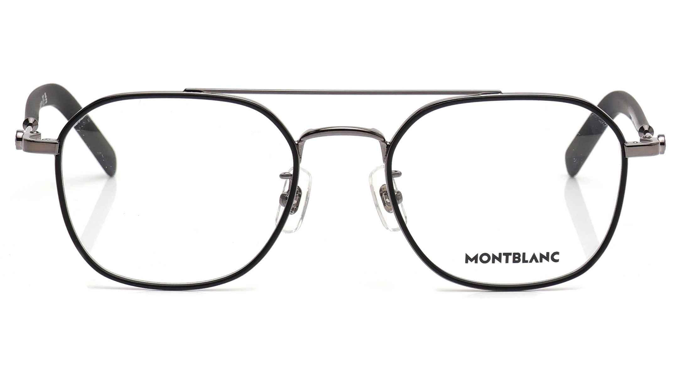 Image 1 of Black Navigator Eyeglasses for Men from Montblanc Available at Titan Eye+