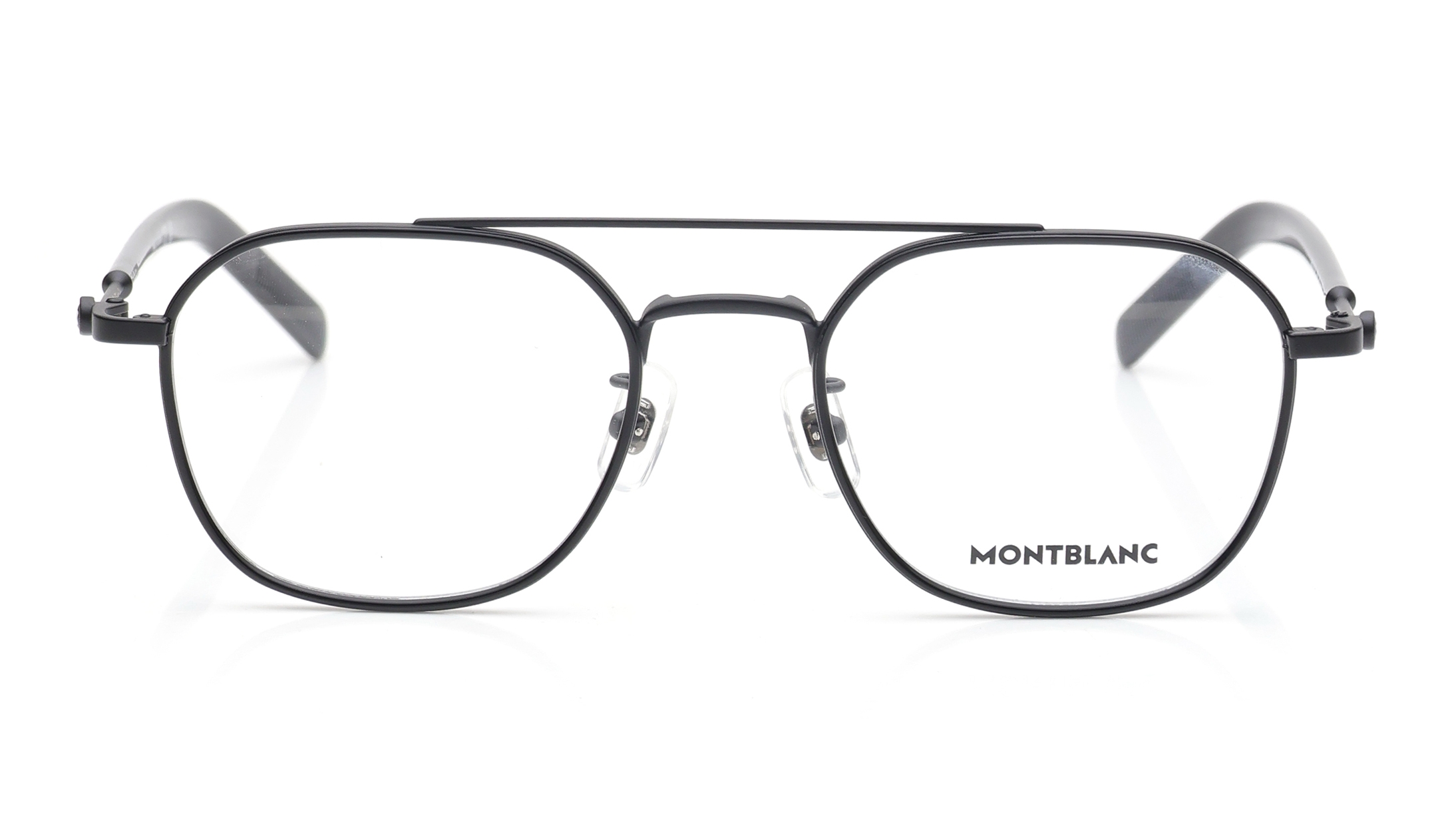 Image 1 of Black Navigator Eyeglasses for Men from Montblanc Available at Titan Eye+