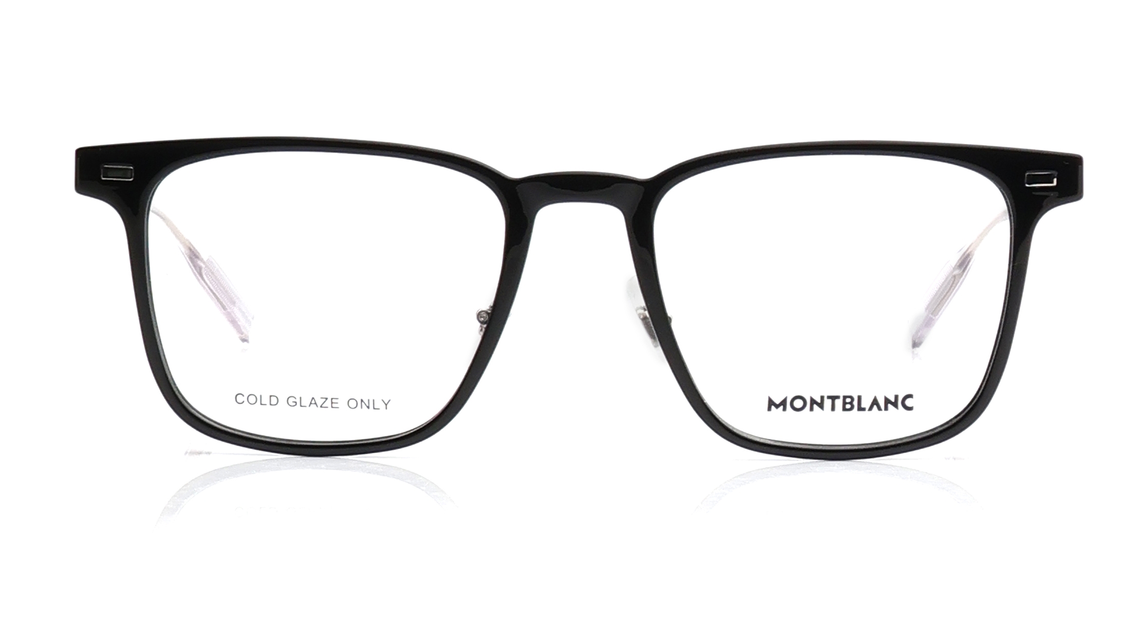 Image 1 of Black Rectangle Eyeglasses for Men from Montblanc Available at Titan Eye+
