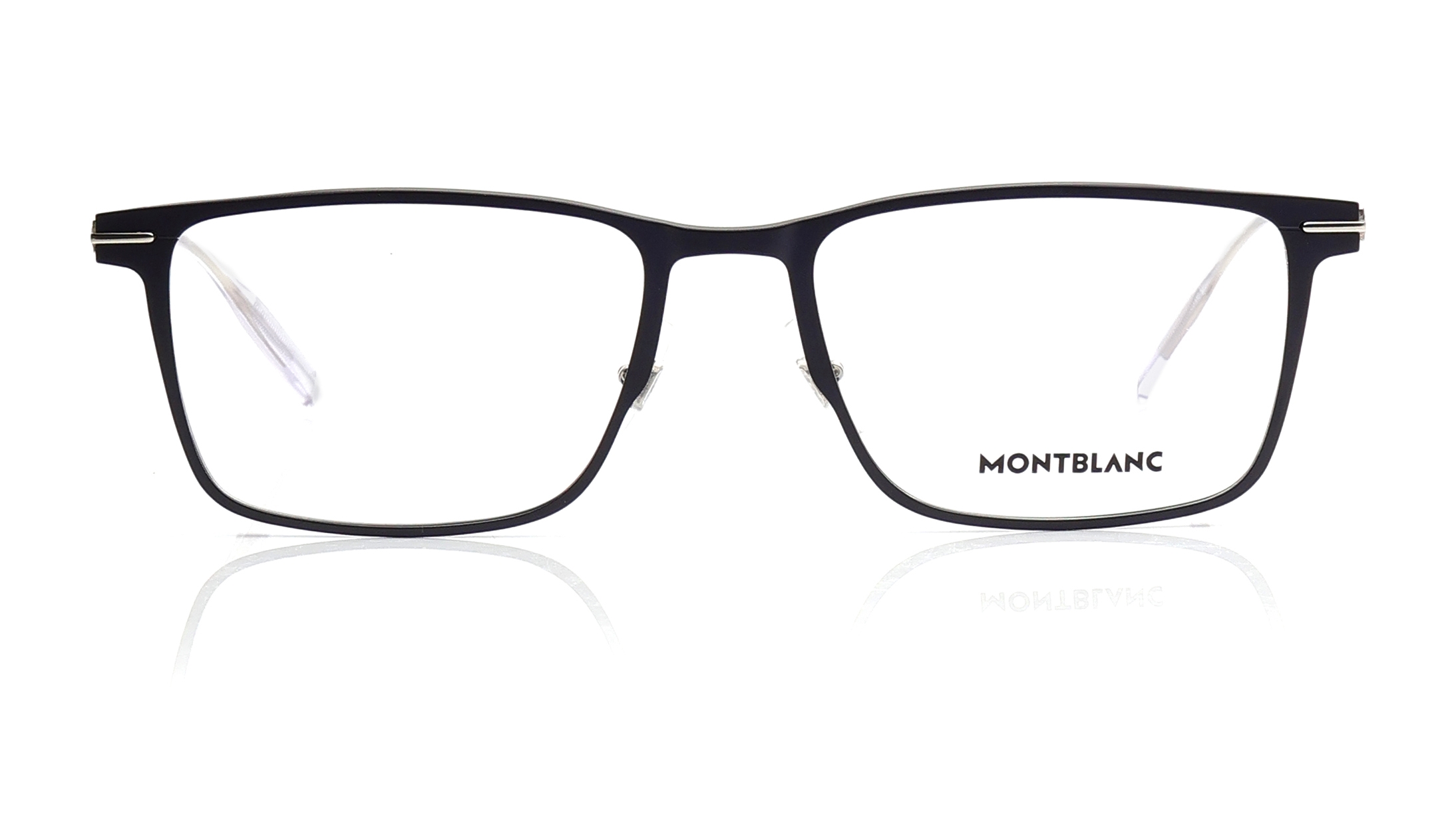 Image 1 of Black Rectangle Eyeglasses for Men from Montblanc Available at Titan Eye+