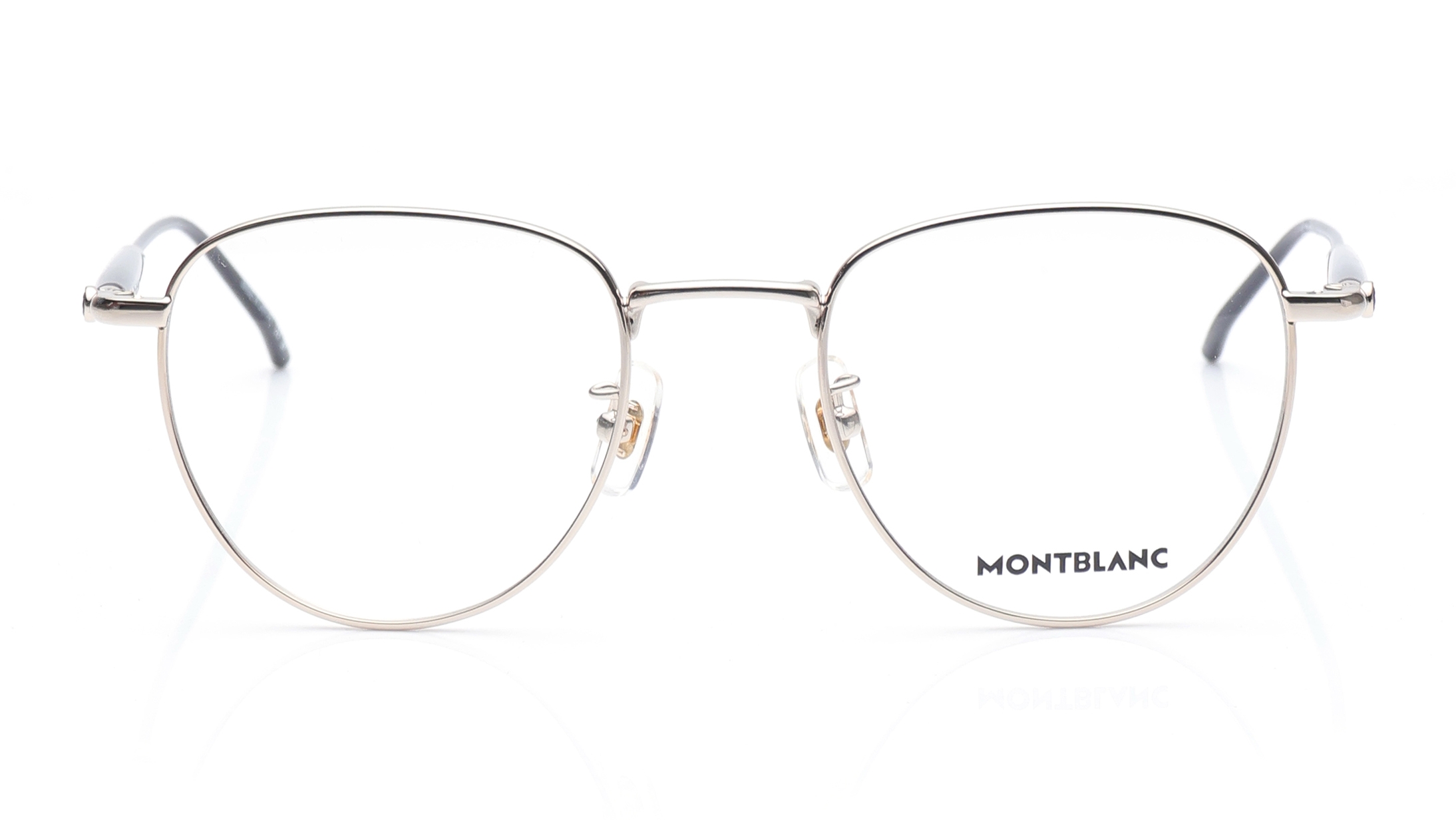 Image 1 of Silver Geometric Eyeglasses for Men from Montblanc Available at Titan Eye+