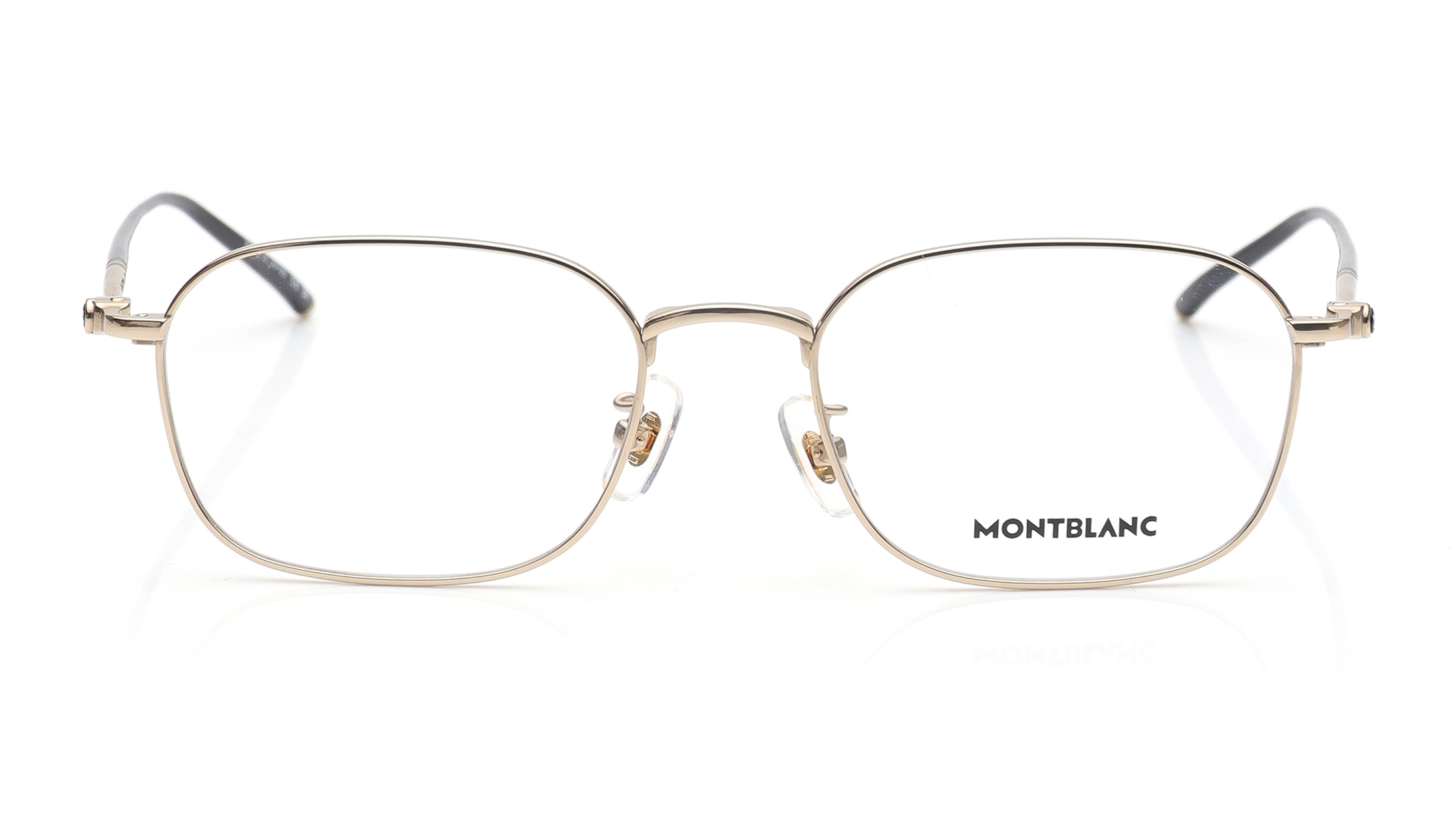 Image 1 of Gold Rectangle Eyeglasses for Men from Montblanc Available at Titan Eye+