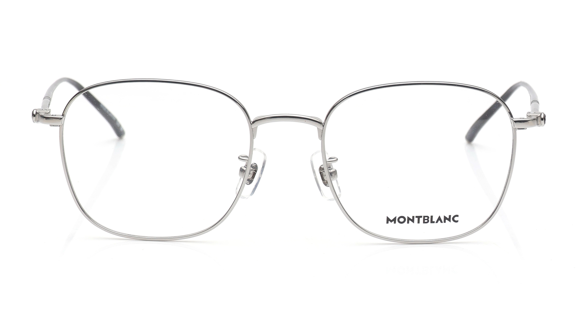 Image 1 of Silver Rectangle Eyeglasses for Men from Montblanc Available at Titan Eye+