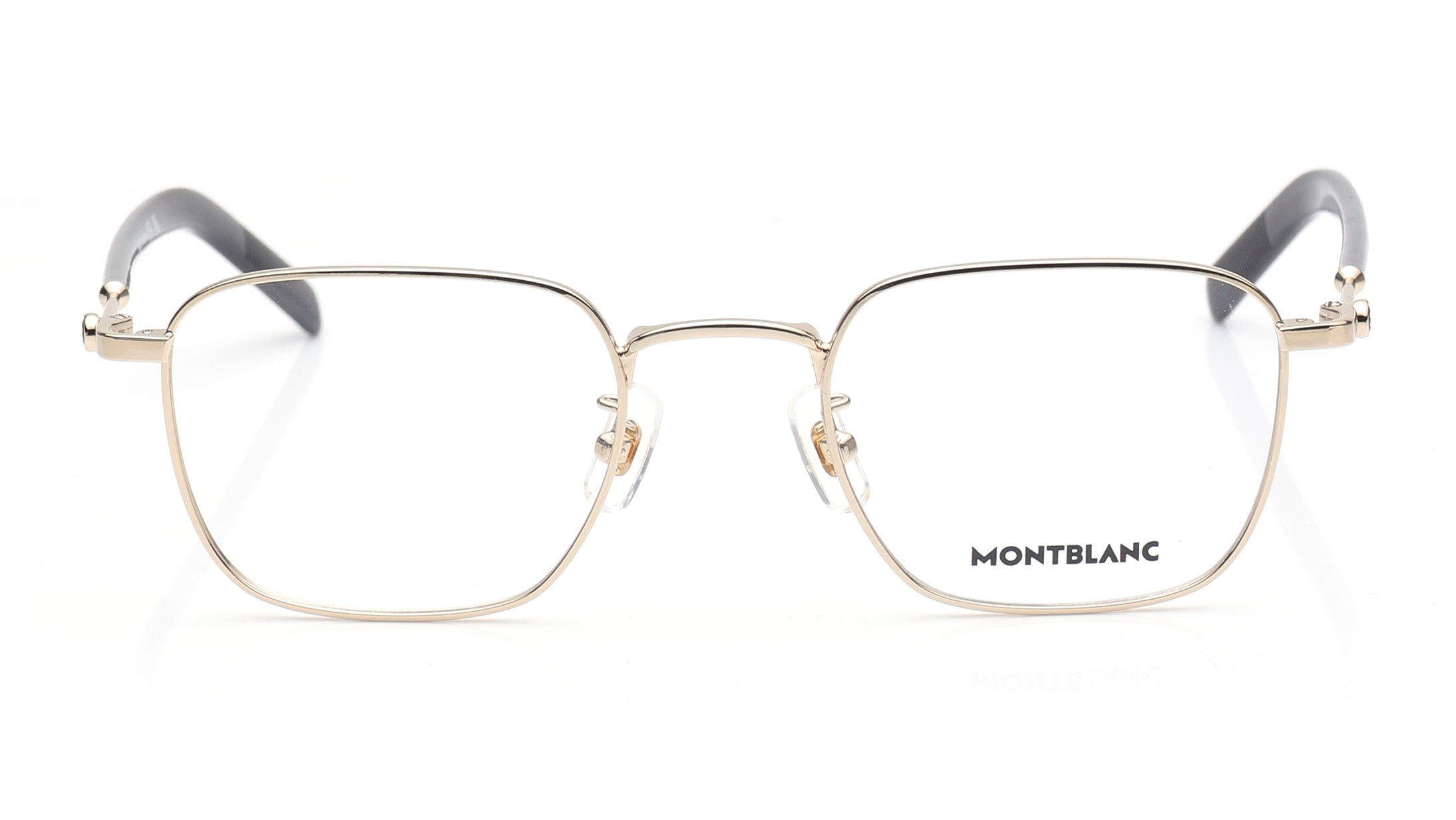 Image 1 of Gold Square Eyeglasses for Men from Montblanc Available at Titan Eye+