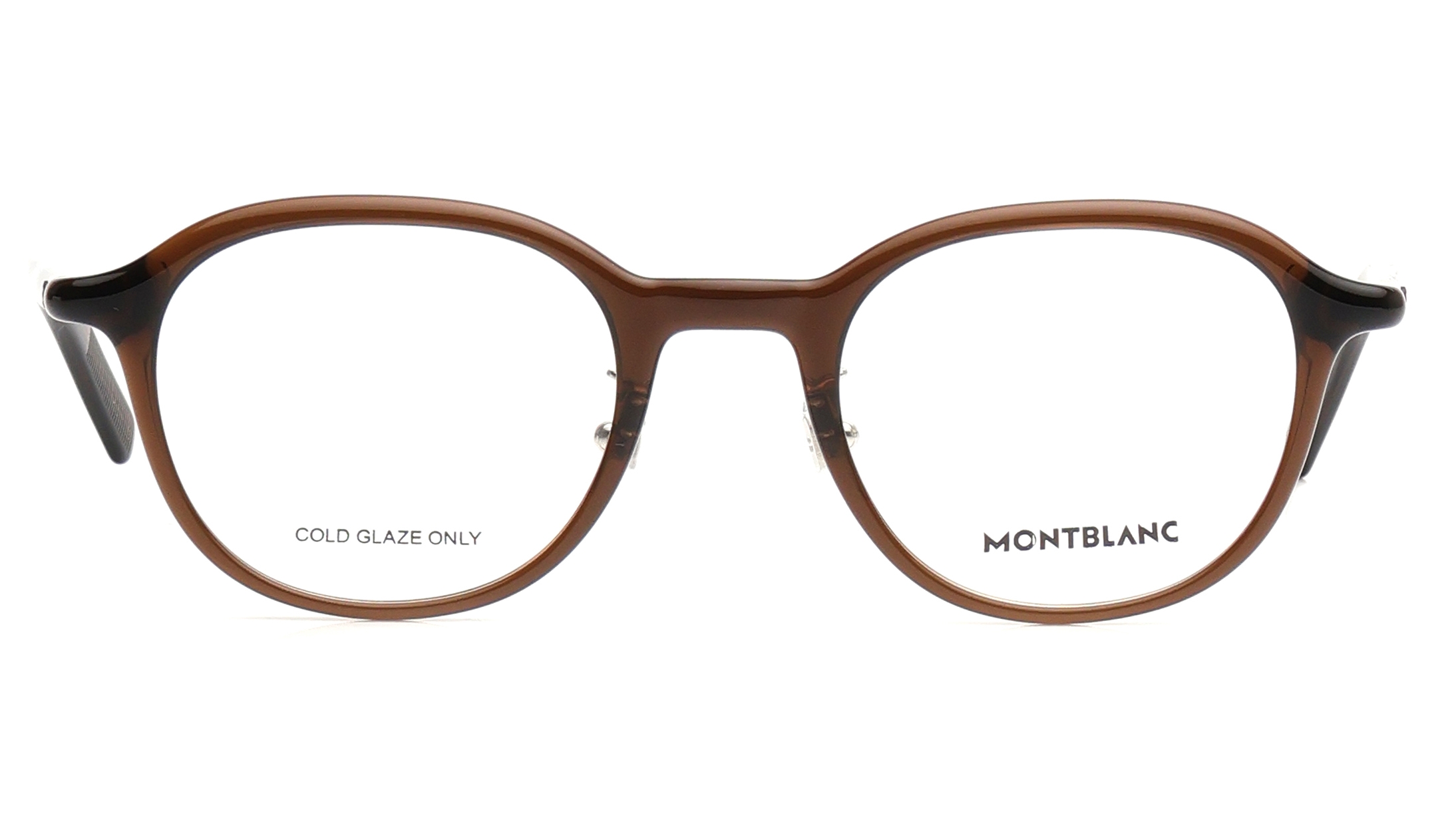 Image 1 of Brown Round Eyeglasses for Men from Montblanc Available at Titan Eye+