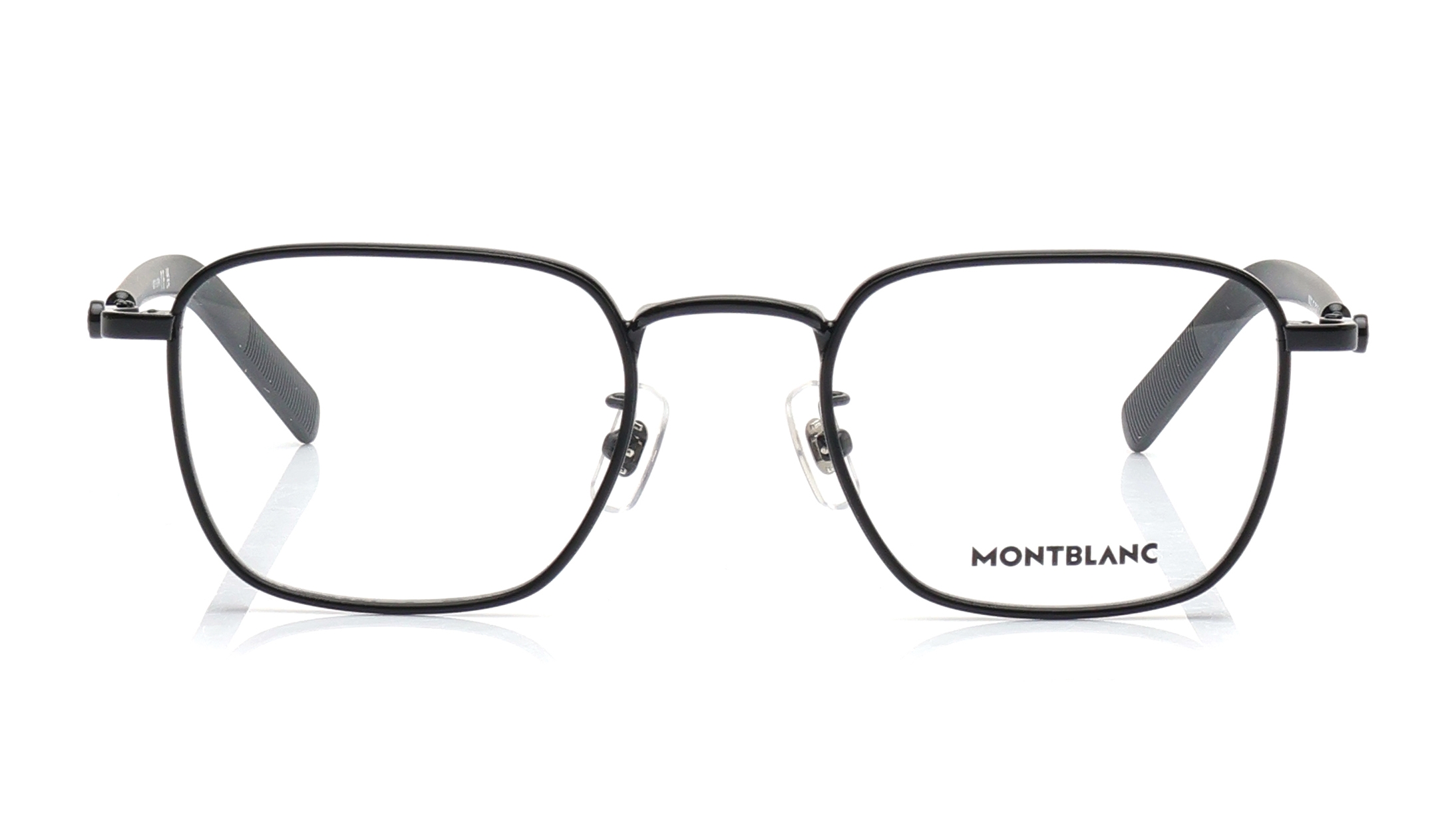 Image 1 of Black Rectangle Eyeglasses for Men from Montblanc Available at Titan Eye+