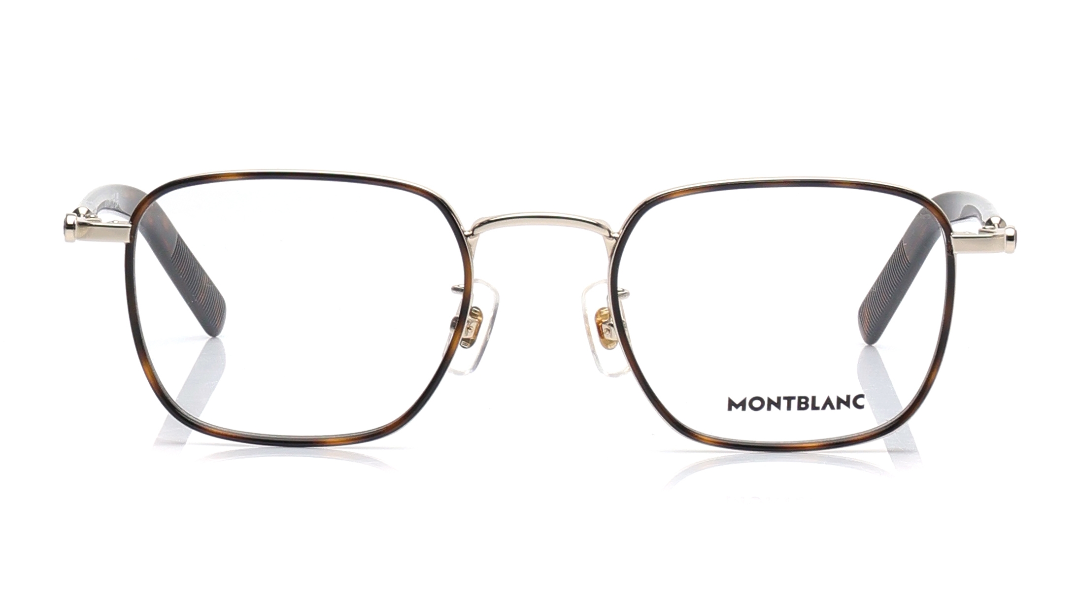 Image 1 of Gold Rectangle Eyeglasses for Men from Montblanc Available at Titan Eye+