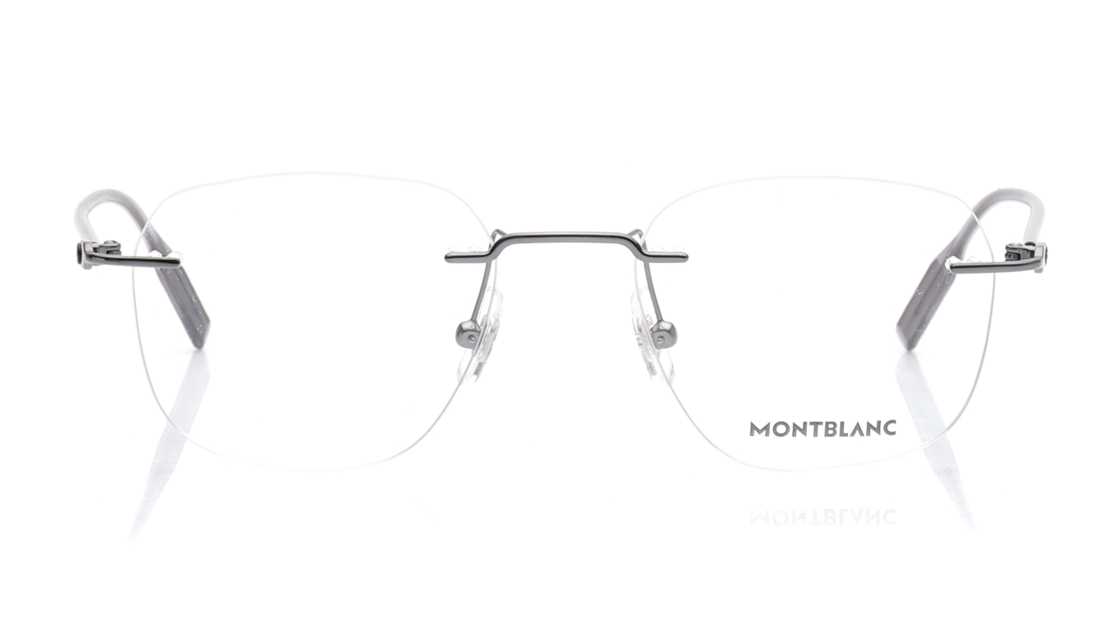Image 1 of Grey Round Eyeglasses for Men from Montblanc Available at Titan Eye+