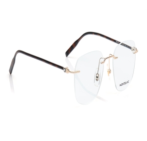 Image 2 of Gold Round Eyeglasses for Men from Montblanc Available at Titan Eye+