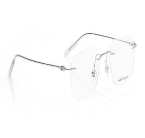Image 2 of Silver Round Eyeglasses for Men from Montblanc Available at Titan Eye+