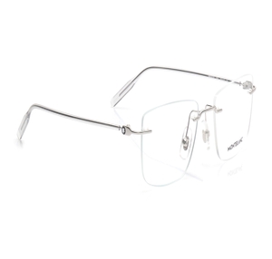 Image 2 of Silver Rectangle Eyeglasses for Men from Montblanc Available at Titan Eye+