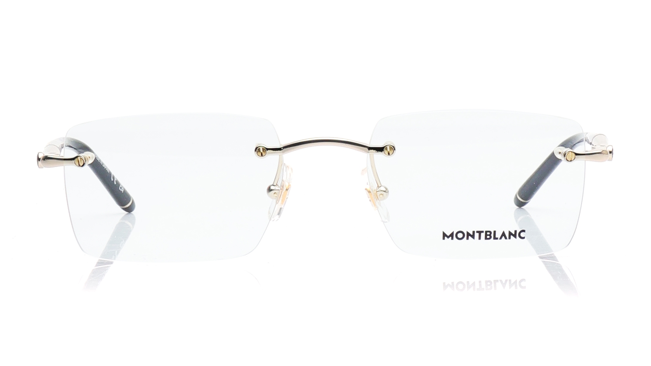 Image 1 of Gold Rectangle Eyeglasses for Men from Montblanc Available at Titan Eye+