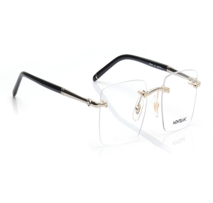 Image 2 of Gold Rectangle Eyeglasses for Men from Montblanc Available at Titan Eye+
