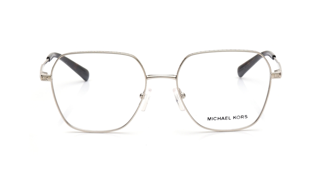Image 1 of Silver Square Eyeglasses for Men from Michael Kors Available at Titan Eye+