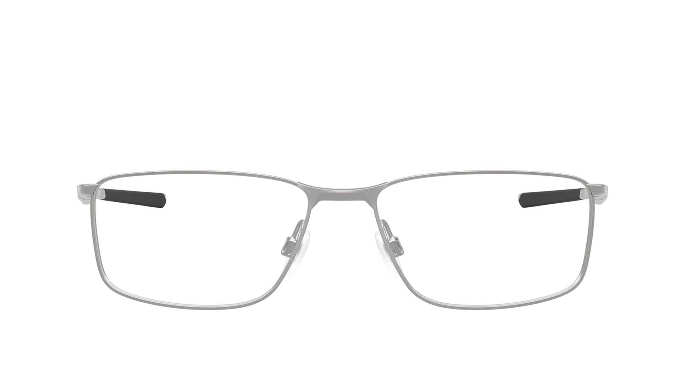 Image 1 of Silver Rectangle Eyeglasses for Men from Oakley Available at Titan Eye+