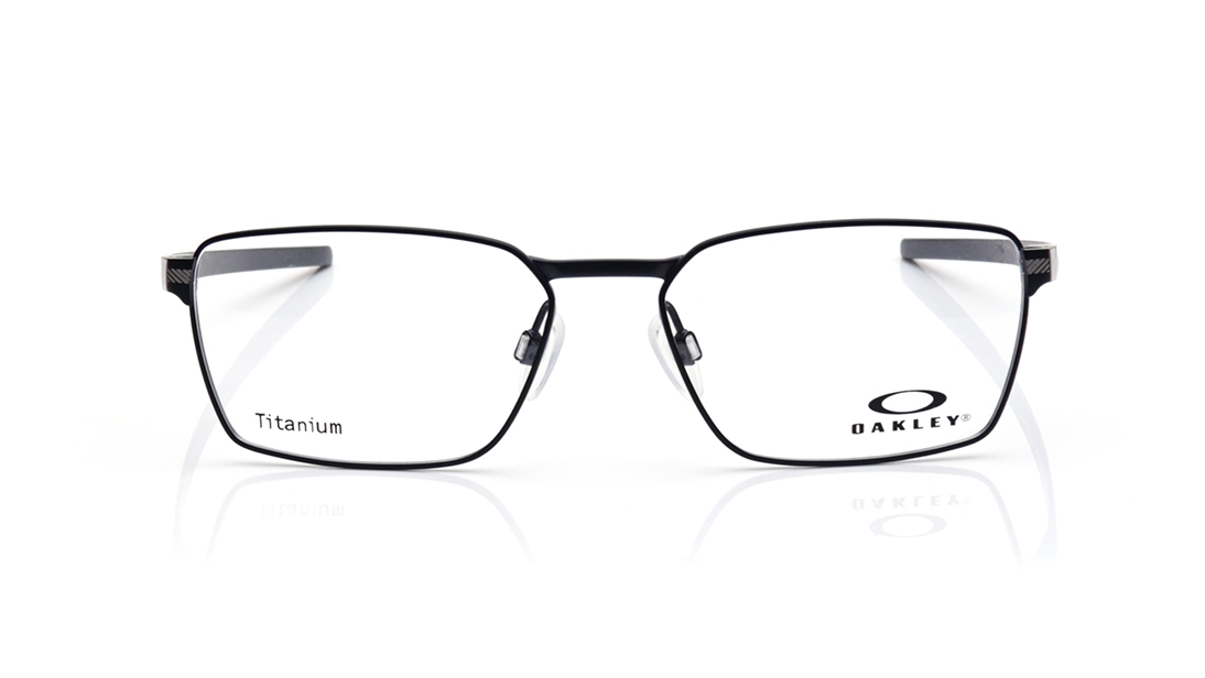 Image 1 of Black Rectangle Eyeglasses for Women from Oakley Available at Titan Eye+