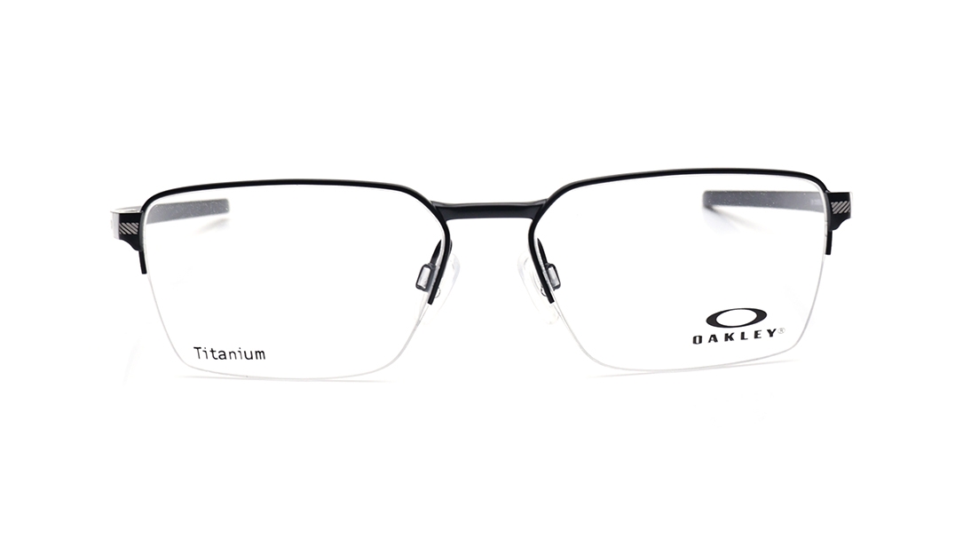 Image 1 of Black Rectangle Eyeglasses for Women from Oakley Available at Titan Eye+