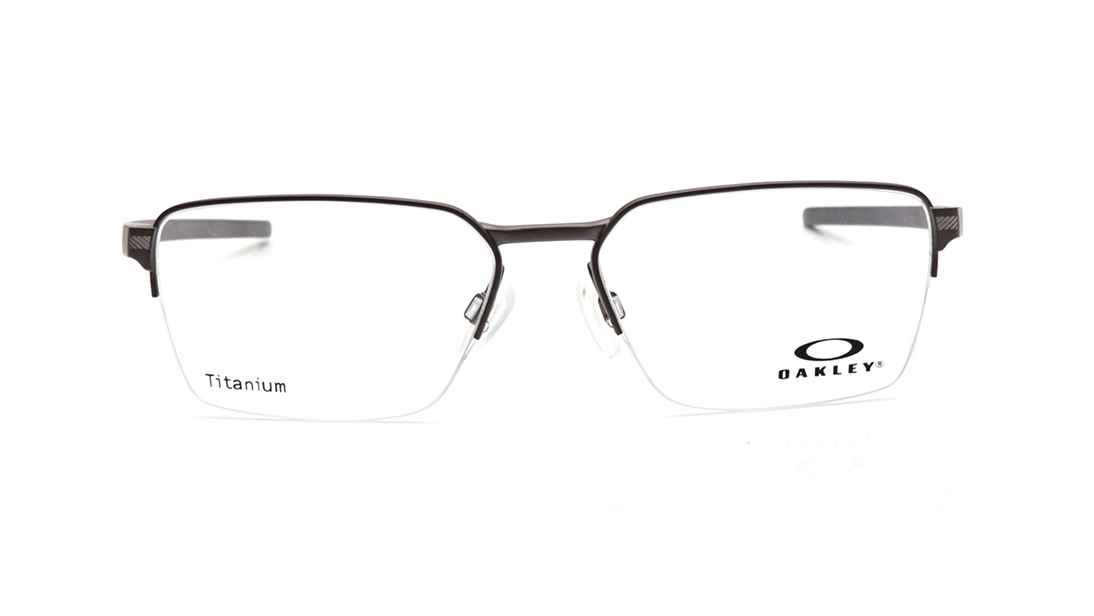 Image 1 of Brown Rectangle Eyeglasses for Women from Oakley Available at Titan Eye+