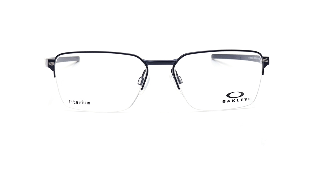 Image 1 of Black Rectangle Eyeglasses for Men from Oakley Available at Titan Eye+