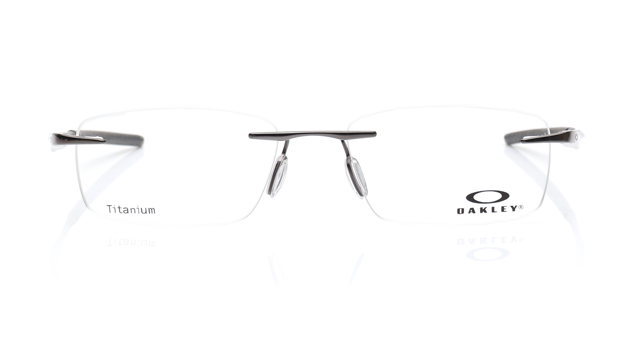 Image 1 of Black Round Eyeglasses for Men from Oakley Available at Titan Eye+
