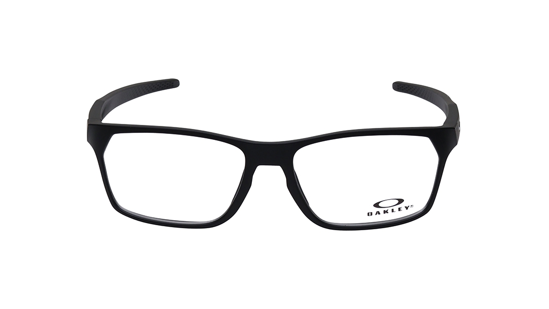 Image 1 of Black Rectangle Eyeglasses for Men from Oakley Available at Titan Eye+