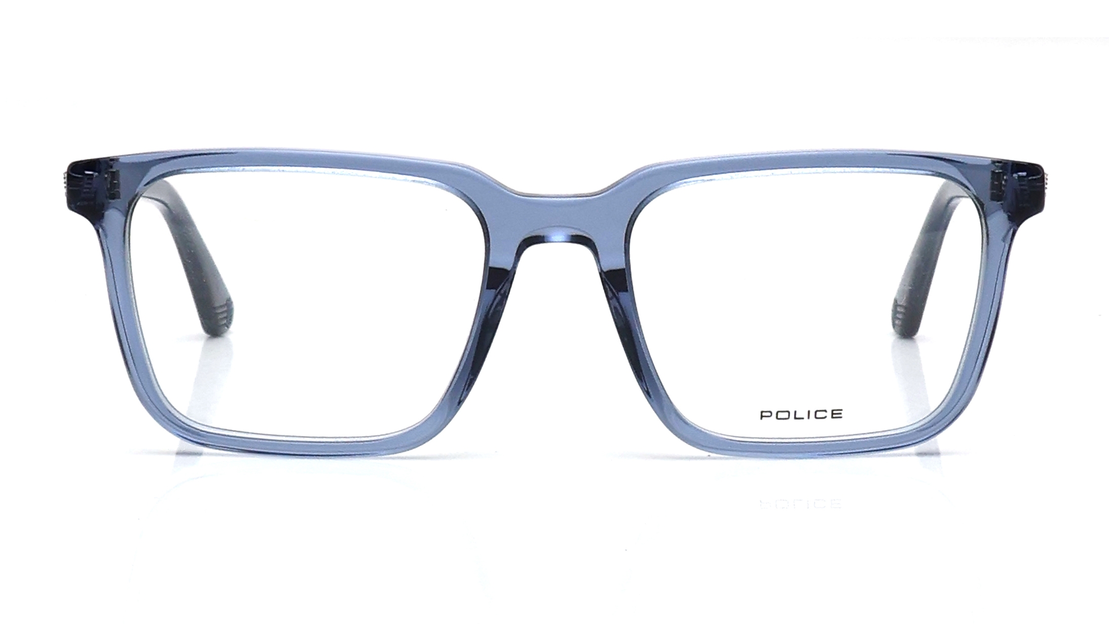 Image 1 of Blue Square Eyeglasses for Men from Police Available at Titan Eye+