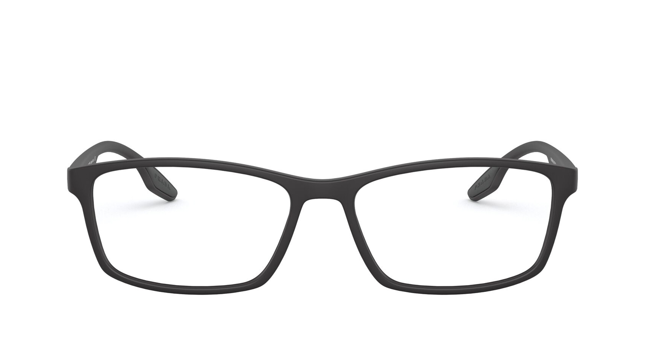 Image 1 of Black Rectangle Eyeglasses for Men from Prada Available at Titan Eye+
