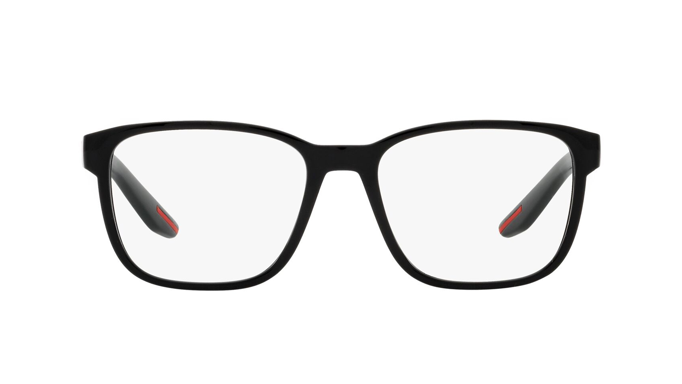 Image 1 of Black Rectangle Eyeglasses for Men from Prada Available at Titan Eye+