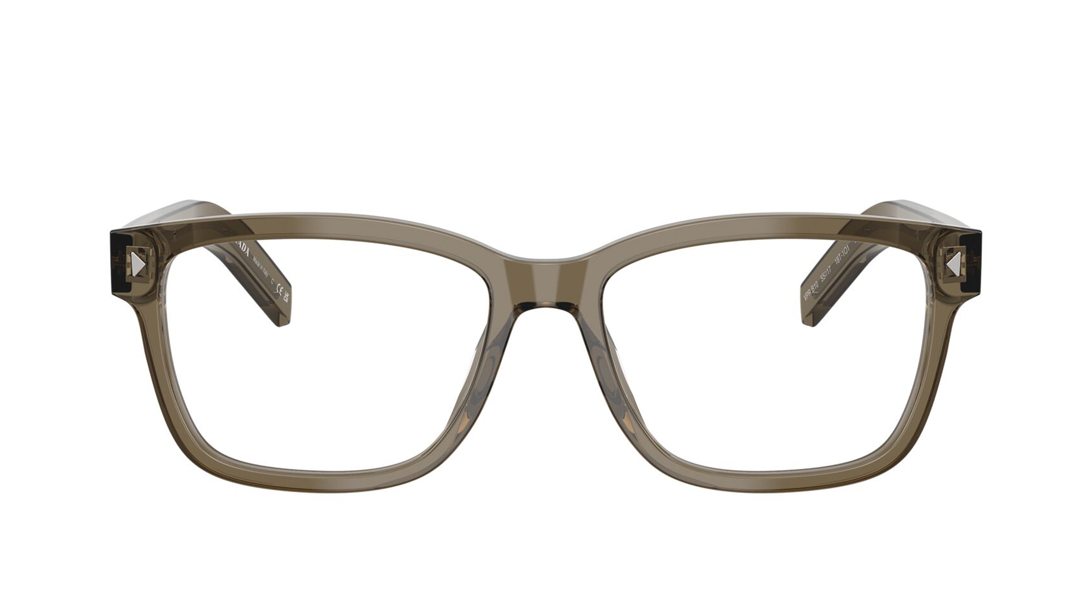 Image 1 of Olive Rectangle Eyeglasses for Men from Prada Available at Titan Eye+